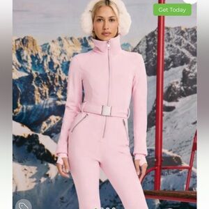 Oh Polly Bo Tee pink fleece ski suit
